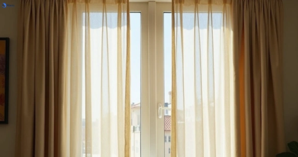 Dusty and dull curtains in wentworth-point-nsw before steam cleaning
